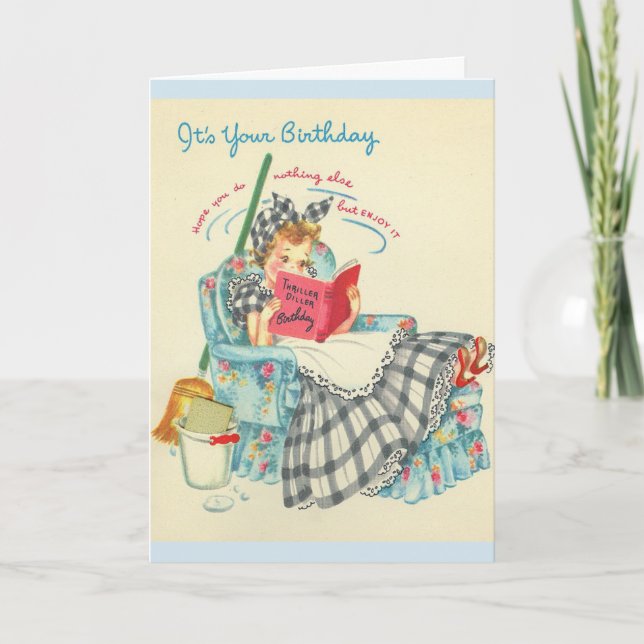 Carte Anniversaire vintage - Détendez-vous et profitez d (Devant)