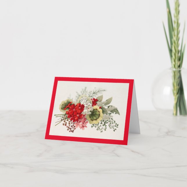 Carte Anniversaire Vintage du Bouquet floral (Devant)