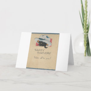 Carte Anniversaire vintage du "Casquette de vous"