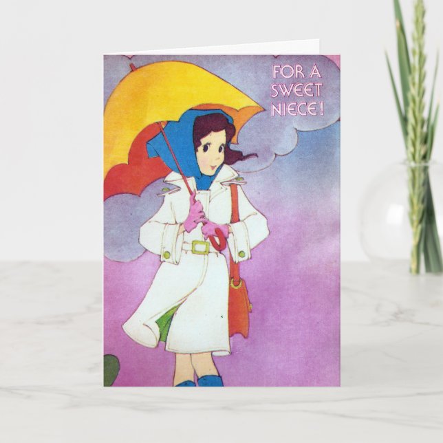 Carte Anniversaire vintage Pour La Nièce (Devant)