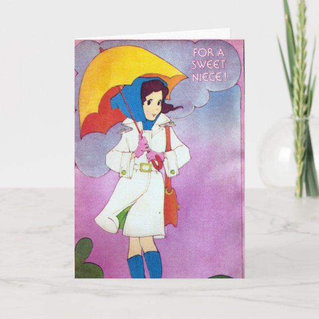 Carte Anniversaire vintage Pour La Nièce (Devant)