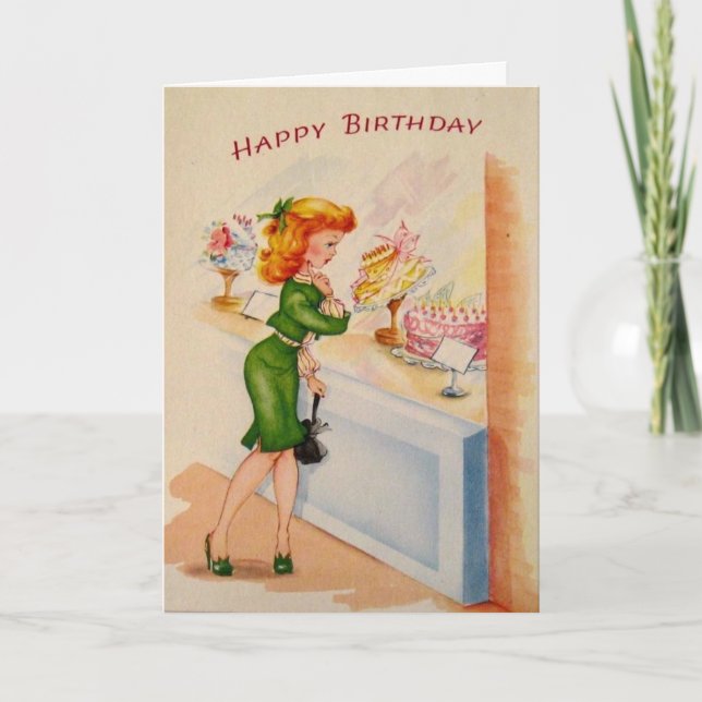 Carte Anniversaire vintage - Vous prenez le gâteau!, (Devant)
