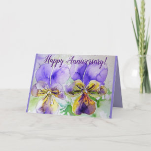 Carte Anniversaire Viola Pansy violet