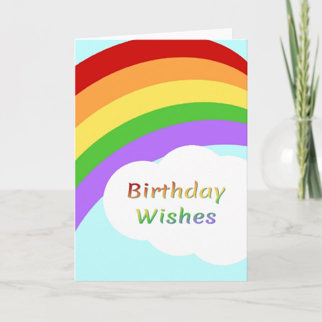 Carte Anniversaire Voeux Amusants Rainbow Design (Devant)