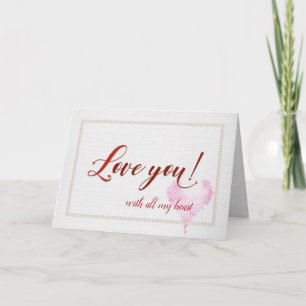 Carte anniversaire vous aimez avec le coeur rose