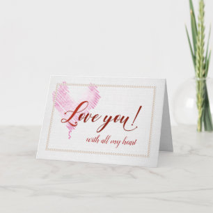 Carte anniversaire vous aimez avec le coeur rose