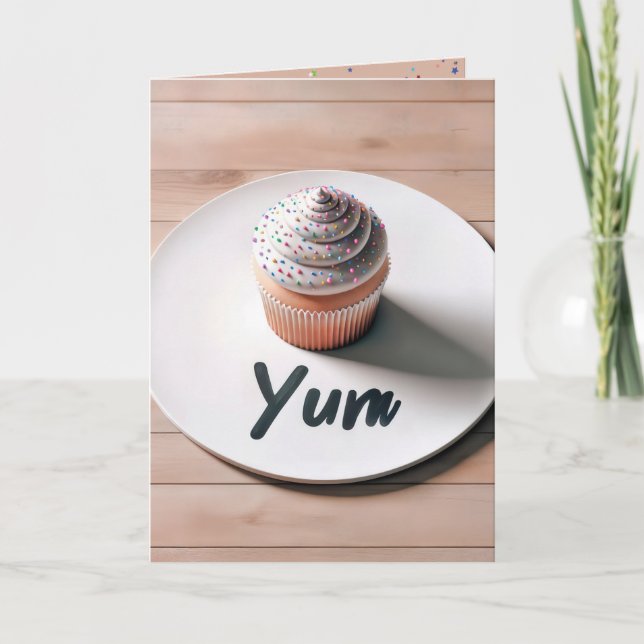 Carte Anniversaire Yum Cupcake (Devant)