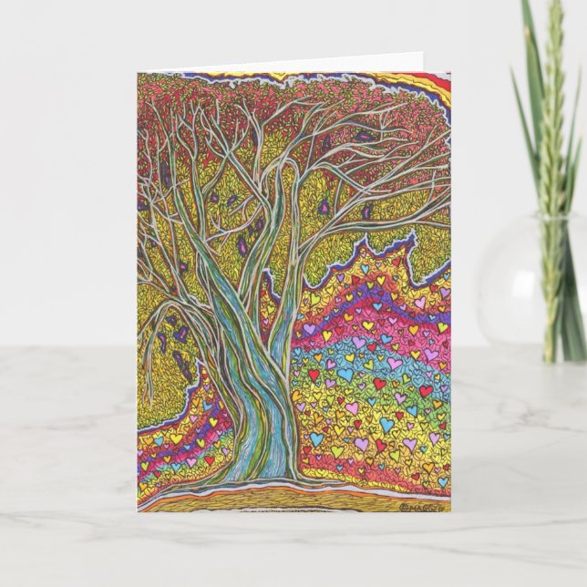 Carte anniversaires uniques merci amitié amour art (Devant)