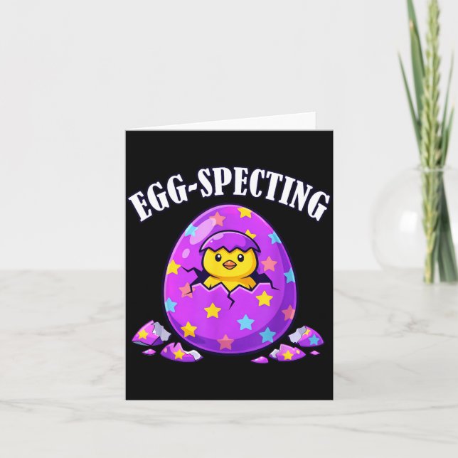 Carte Annonce de bébé drôle d'Easter Egg-Specting Day (Devant)