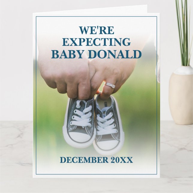 Carte Annonce de grossesse avec chaussures de bébé (Devant)