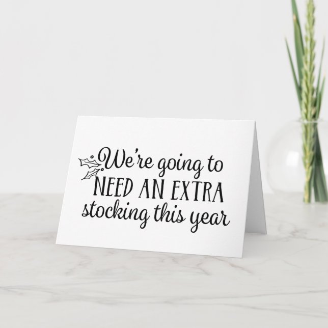 Carte Annonce de grossesse de Noël Bébé attendu pour déc (Devant)