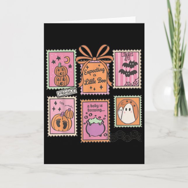 Carte Annonce de grossesse Halloween bébé fantôme drôle  (Devant)