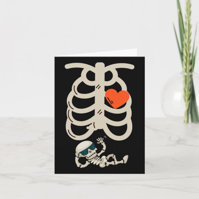 Carte Annonce de grossesse radiographie Halloween  (Devant)