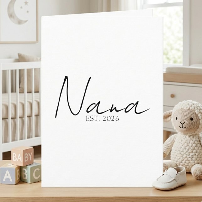 Carte Annonce de l'année de Nana EST Design de script él (Créateur téléchargé)