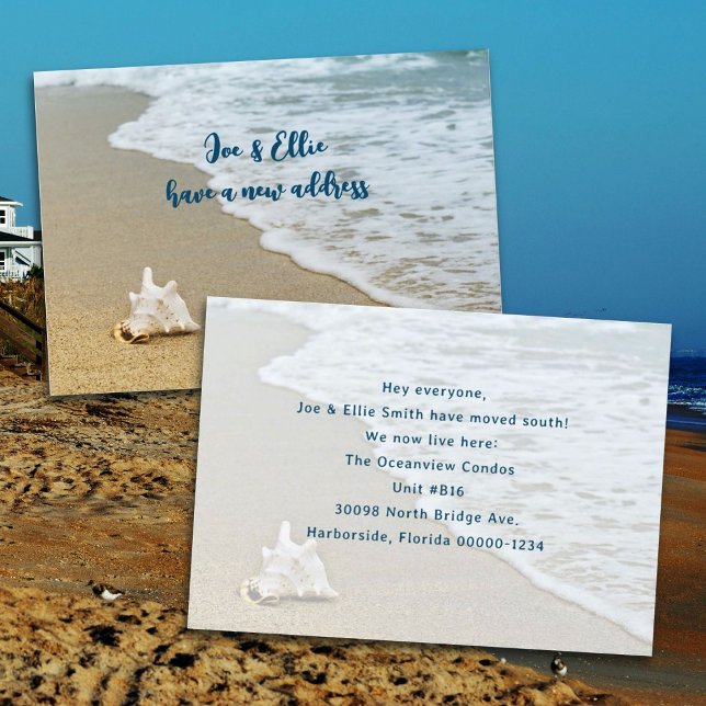 Carte Annonce de nouvelle adresse Coquillage de Conque d (Créateur téléchargé)