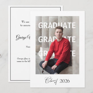 Carte Annonce de remise de diplôme de lycée unique