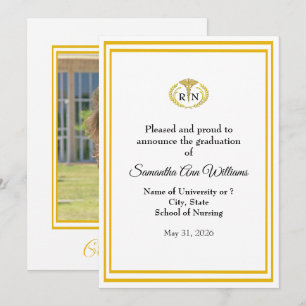 Carte Annonce de remise de diplômes pour une infirmière