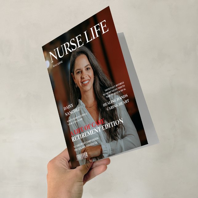 Carte Annonce de retraite d'infirmière du magazine Custo (CustomPhoto Magazine Nurse Retirement Announcement)