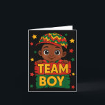 Carte Annonce de révélation de sexe de bébé garçons Team<br><div class="desc">Fête d'annonce de révélation de sexe de bébé garçons Team Boy Black Kids</div>