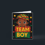 Carte Annonce de révélation de sexe de bébé garçons Team<br><div class="desc">Fête d'annonce de révélation de sexe de bébé garçons Team Boy Black Kids</div>