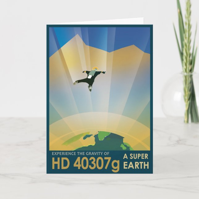Carte Annonce de voyage Sci-Fi, Planet HD 40307g (Devant)