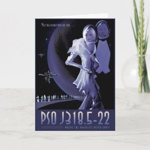 Carte Annonce de voyage Sci-Fi, Planet PSO J318.5-22