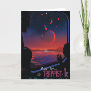 Carte Annonce de voyage Sci-Fi, Planet Trapist-1e