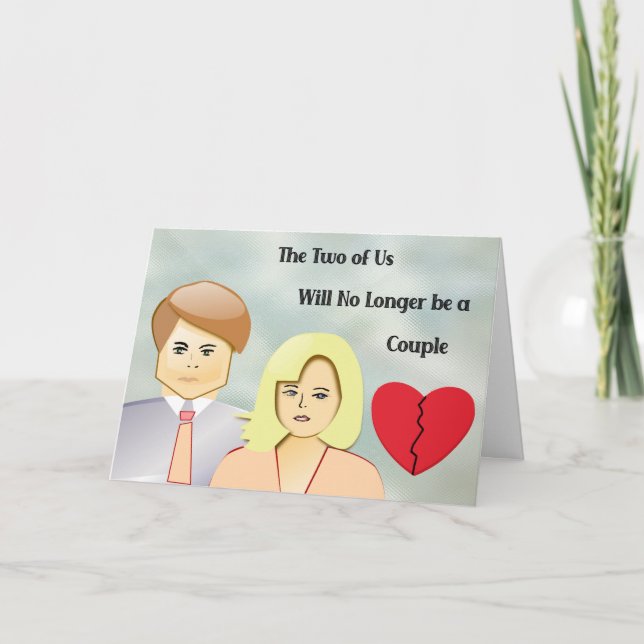 Carte Annonce du divorce avec couple illustré (Devant)