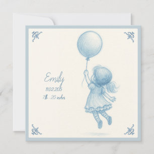 Carte Annonce personnalisée de naissance de bébé fille