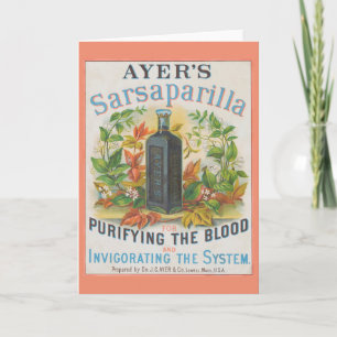 Carte Annonce Vintage Pour la Sarsaparilla d'Ayer.