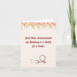 Carte Annoncer la résidence correspond au médecin