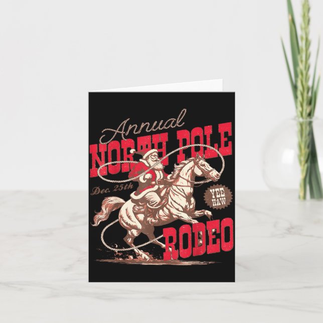 Carte Annual North Le Rodeo Cowboy Santa Howdy Christmas (Devant)