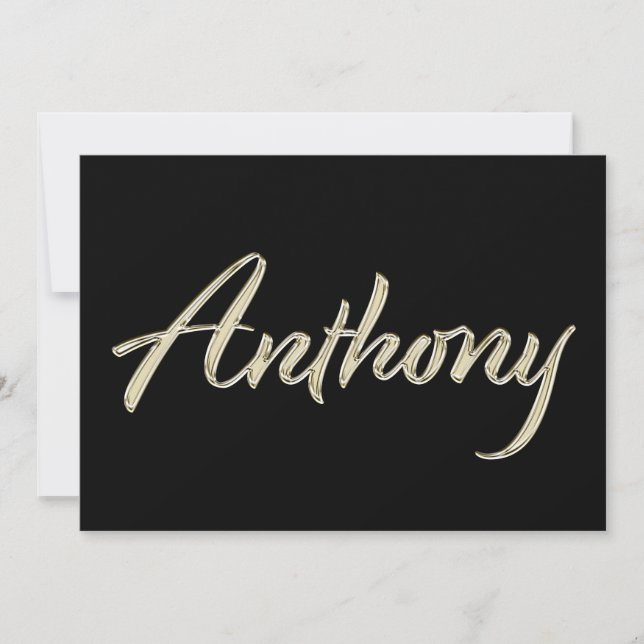 Carte Anthony Name white gold Handwriting Karte (Devant)