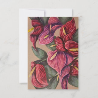 carte anthurium rouge et rose