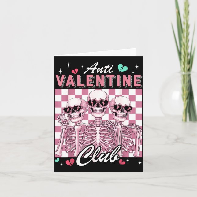 Carte Anti Club de la Saint-Valentin Squelette Drôle Cél (Devant)