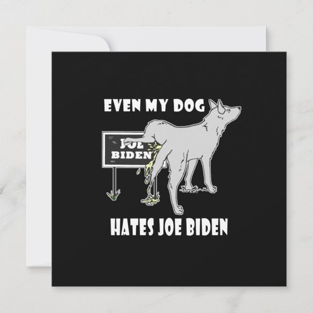 Carte Anti Joe Biden Mon Chien déteste Biden Humour poli (Devant)