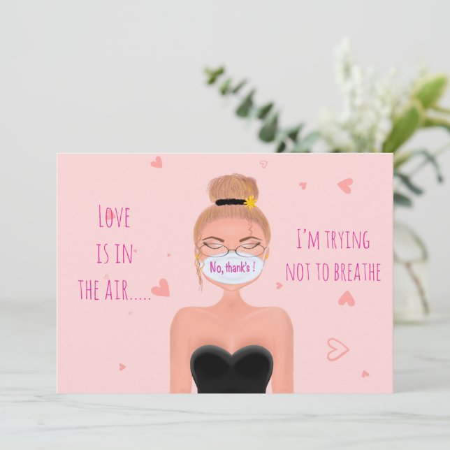 Carte anti-Saint-Valentin drôle dessinée à la main (Debout devant)
