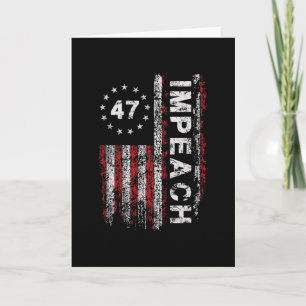 Carte Anti Trump Impeach 47 Trump 47e Président Drapeau