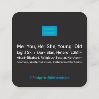 Carte antidiscrimination 2,5 po x 2,5 po Pack de 1