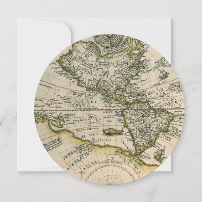 Carte antique, 1596, America Sive Novus Orbis (Devant)