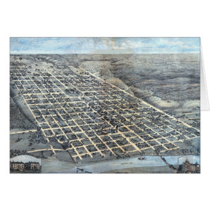 Carte antique aérienne de la ville d'Austin, Texas