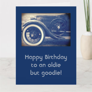 Carte Antique Classic Cars Blue Birthday Big Card