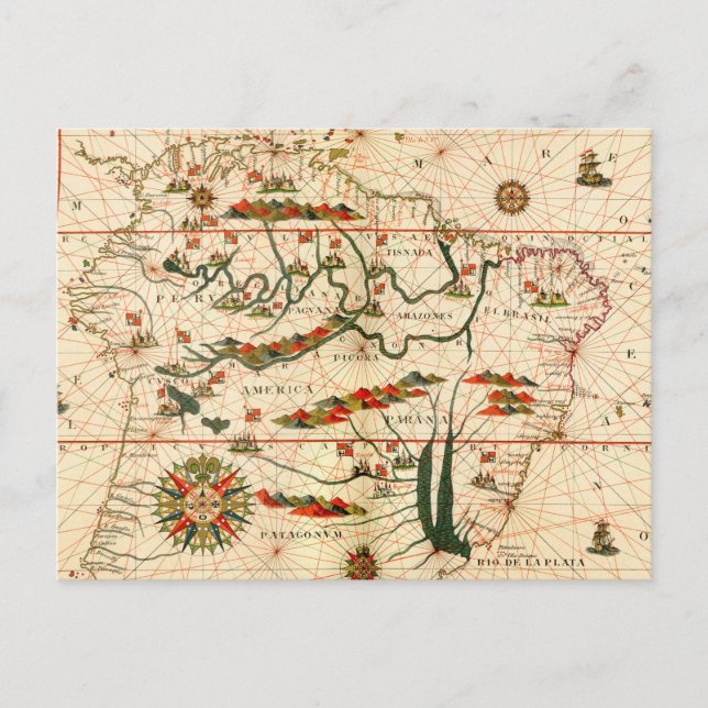 Carte antique d'Amérique du Sud (Devant)