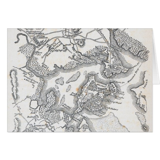 Carte antique de Boston | 1775-1776 (Devant horizontal)