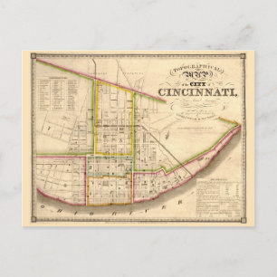 Carte antique de Cincinnati Ohio