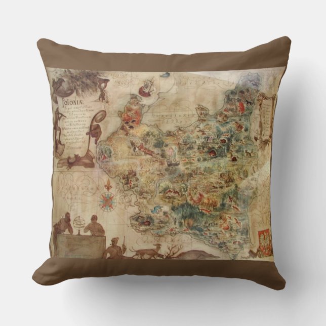 CARTE ANTIQUE DE COUSSIN DE LA POLOGNE (Recto)