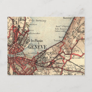 Carte antique de Genève Suisse Carte
