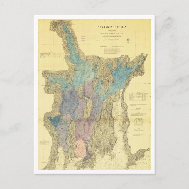 Carte antique de la baie de Narragansett (Devant)