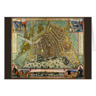 Carte antique de la rue d'Amsterdam, Pays-Bas