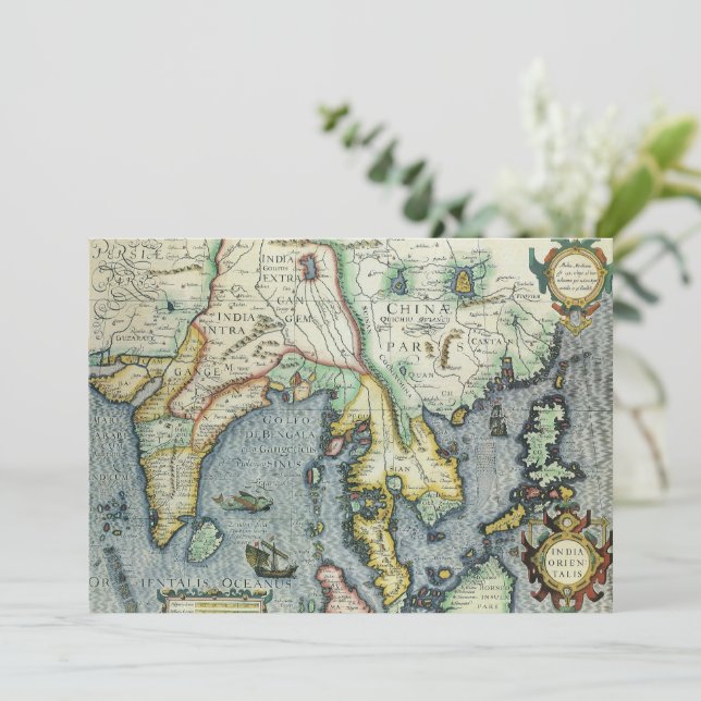 Carte antique de l'Asie du Sud-Est par Mercator /  (Debout devant)